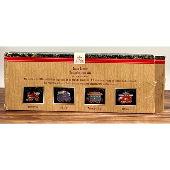 1991 HALLMARK KEEPSAKE ORNAMENT XPR9734 TRAIN TRESTLE DISPLAY STAND CLAUSE & CO. - Picture 2 of 12